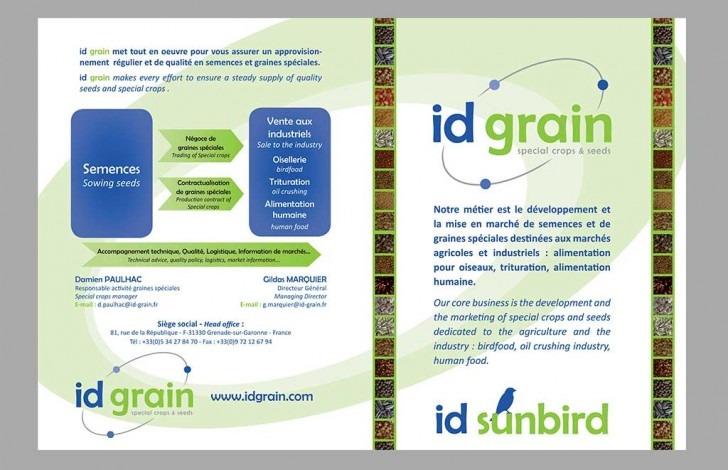 Dépliant Id Grain recto - - Mw communication - Graphiste Webmaster Montauban Toulouse